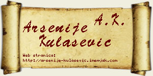 Arsenije Kulašević vizit kartica